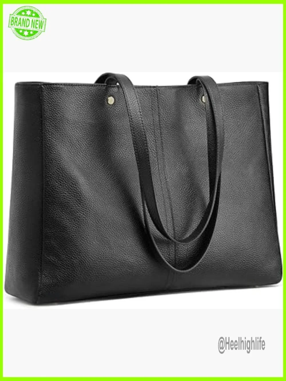 Large Leather Tote Satchel with Luggage Sleeve, Multi-Compartment Work Bag